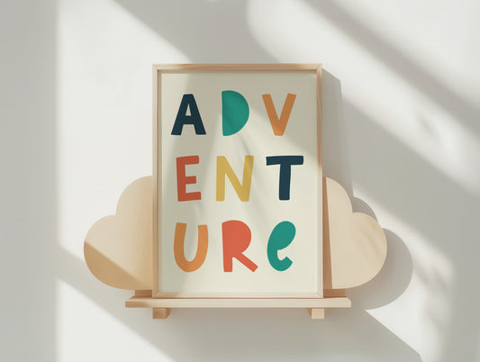 Adventure Poster – Playful Mid-Century Nursery Art Print