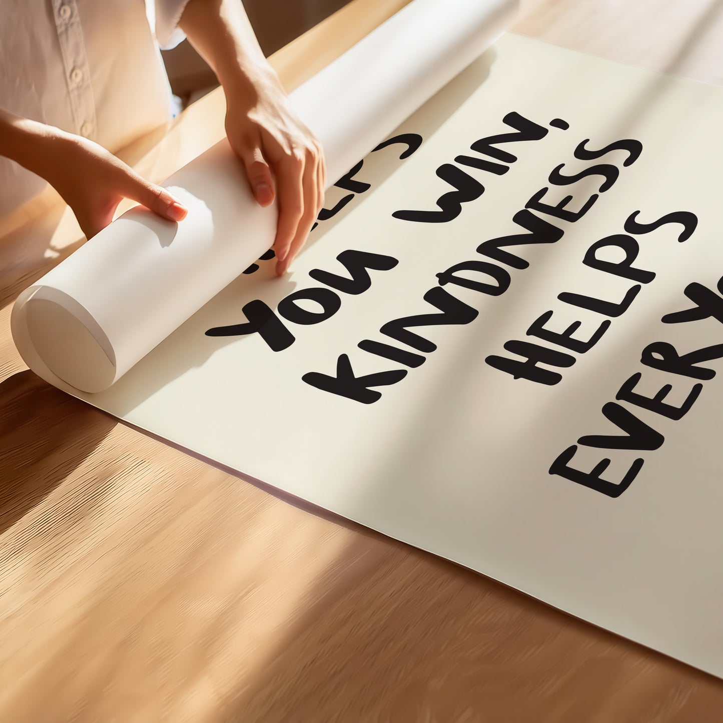 Kindness Wins: Hand-Lettered Inspirational Poster in Your Choice of Size