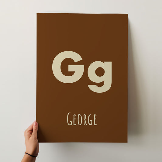 Custom Letter and Name Poster for Kids – A3 Size Personalized Nursery Decor