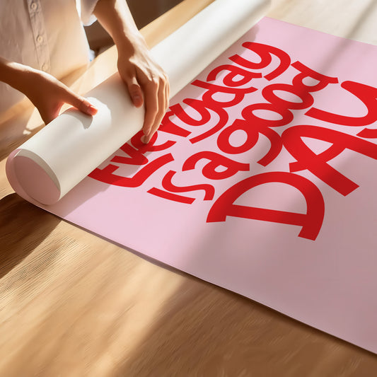 Everyday Is A Good Day Red & Pink Matte Poster - Uplifting Hand-Lettered Art Print for Your Home