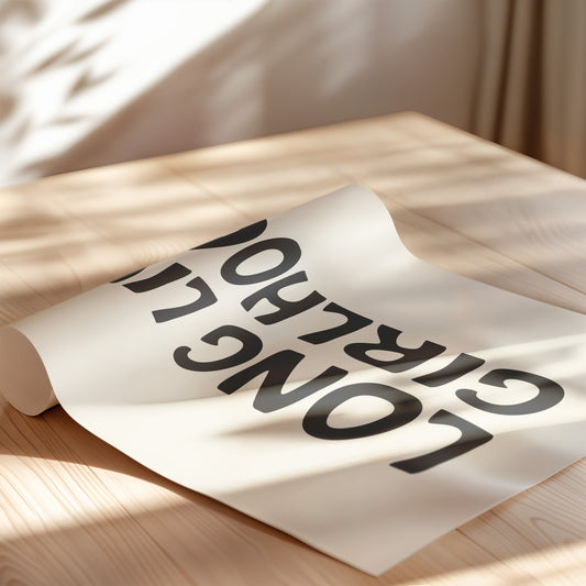 Long Live Girlhood - Black - Art Print Poster For girls nursery room