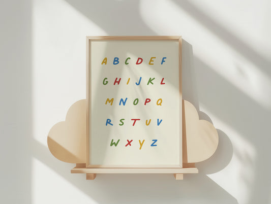 Vibrant Alphabet Poster for Kids' Rooms & Play Spaces - Good Vibes Only!