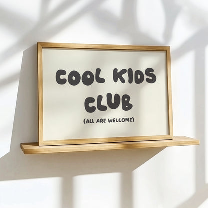 Cool Kids Club (All Are Welcome) Retro Bubble Letter Poster