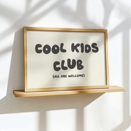 Cool Kids Club (All Are Welcome) Retro Bubble Letter Poster