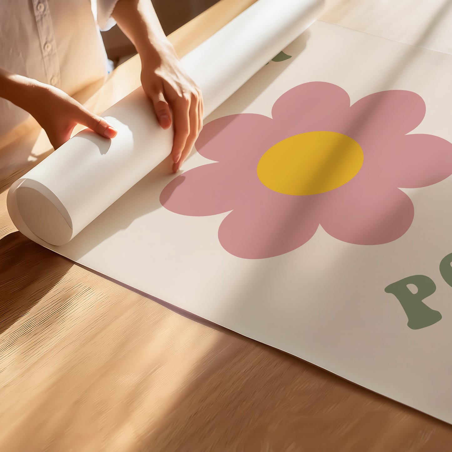Flower Power Retro Daisy Poster – Good Vibes Only Art Print for a Touch of Groovy Charm