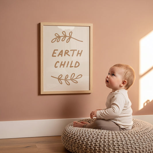 Earth Child Boho Aesthetic Poster - Nursery Art Print