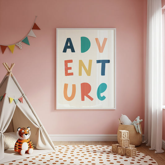 Adventure Poster – Playful Mid-Century Nursery Art Print