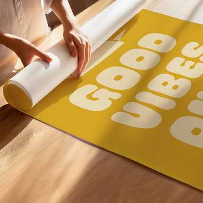 Retro Sun & Good Vibes Only Poster – Brighten Your Space with Groovy Wall Art