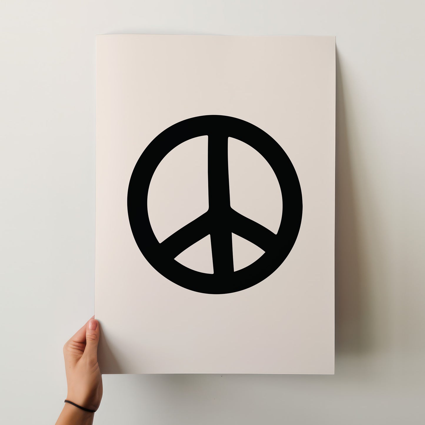 Minimalist Peace Sign Poster - Iconic Black & White Art Print in Various Sizes