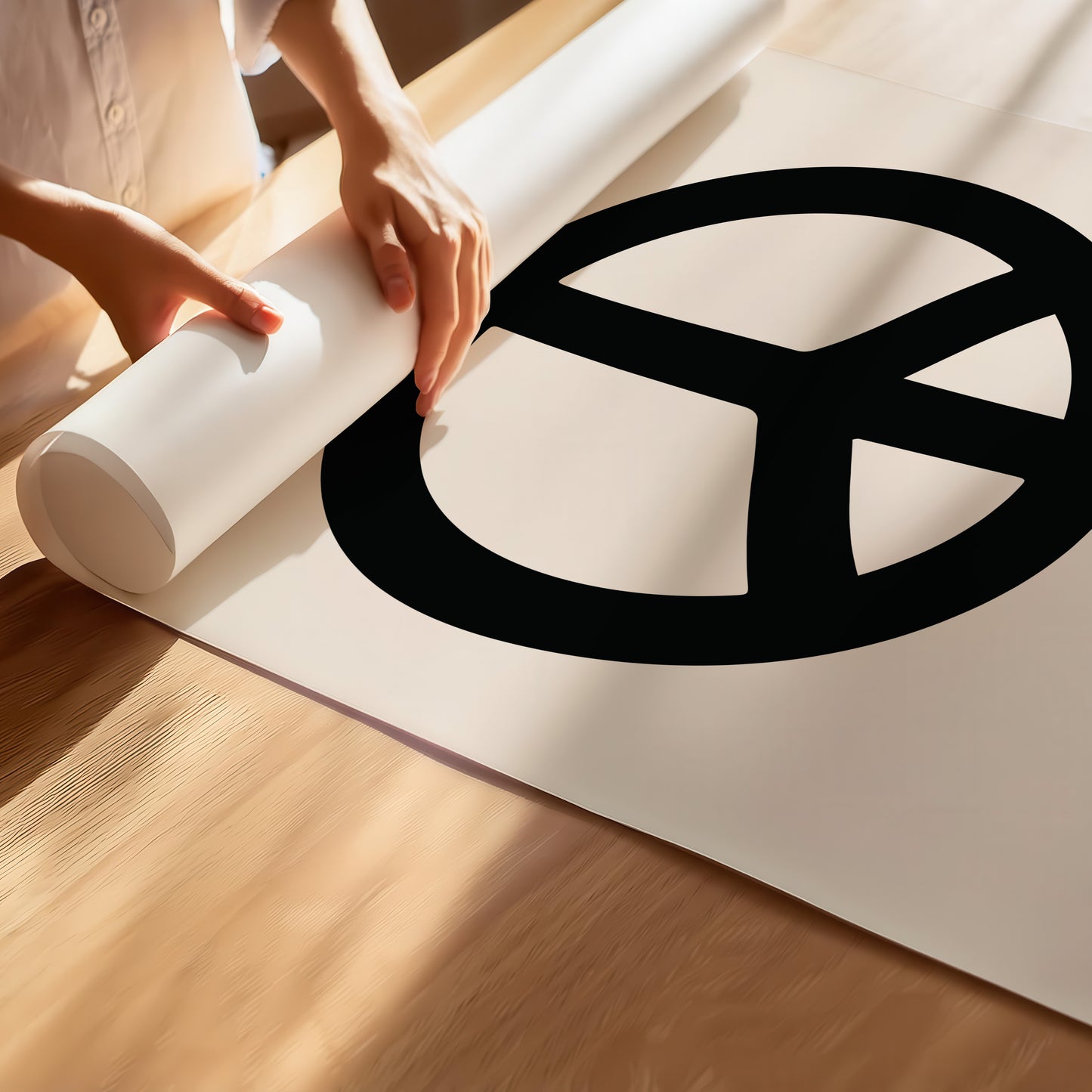 Minimalist Peace Sign Poster - Iconic Black & White Art Print in Various Sizes