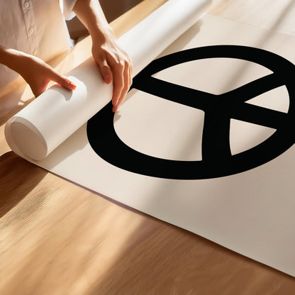 Minimalist Peace Sign Poster - Iconic Black & White Art Print in Various Sizes
