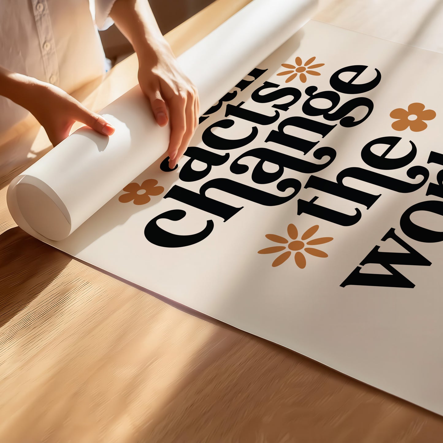 Retro "Small Acts Change The World" Inspirational Poster - Muted Tones, Positive Message Wall Art
