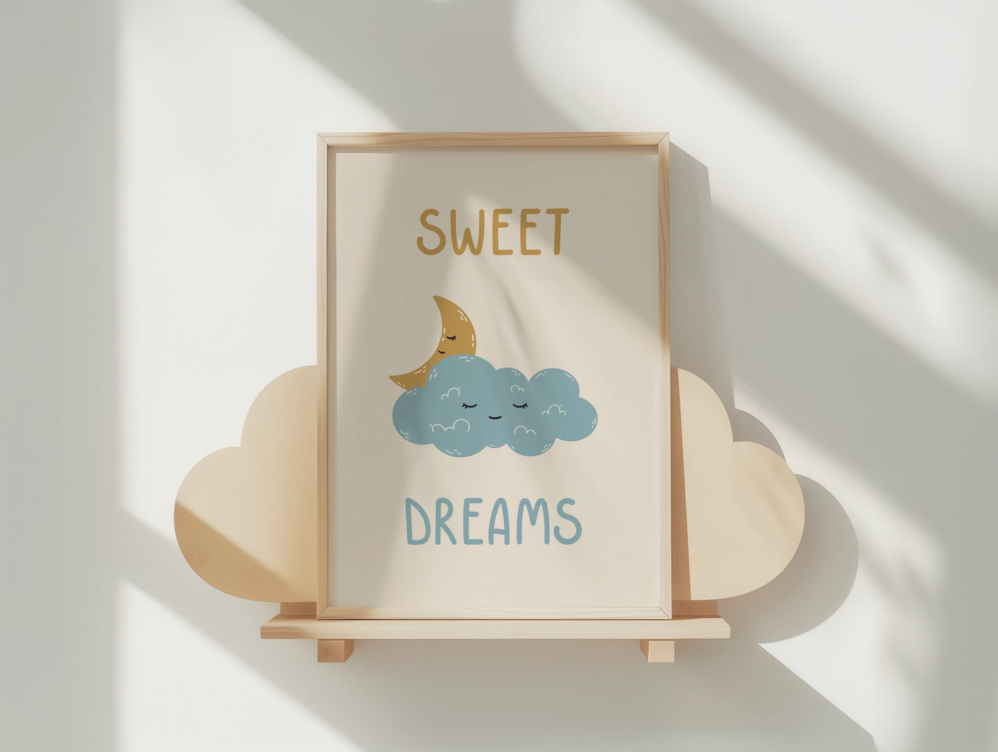 Sweet Dreams Moon and Cloud Poster Art Print