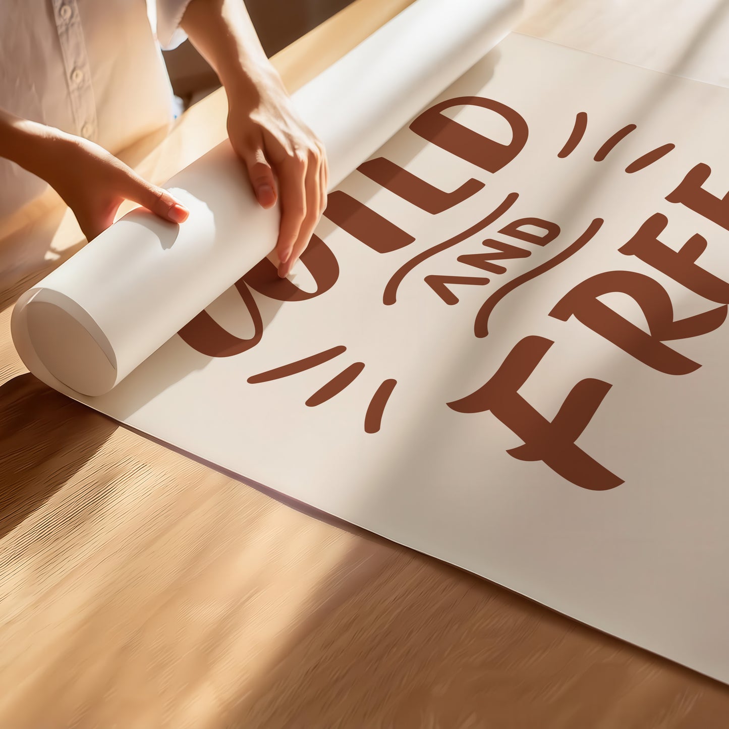 Wild and Free Hand-Lettered Poster – Earthy Tones & Inspiring Art Print for Your Space