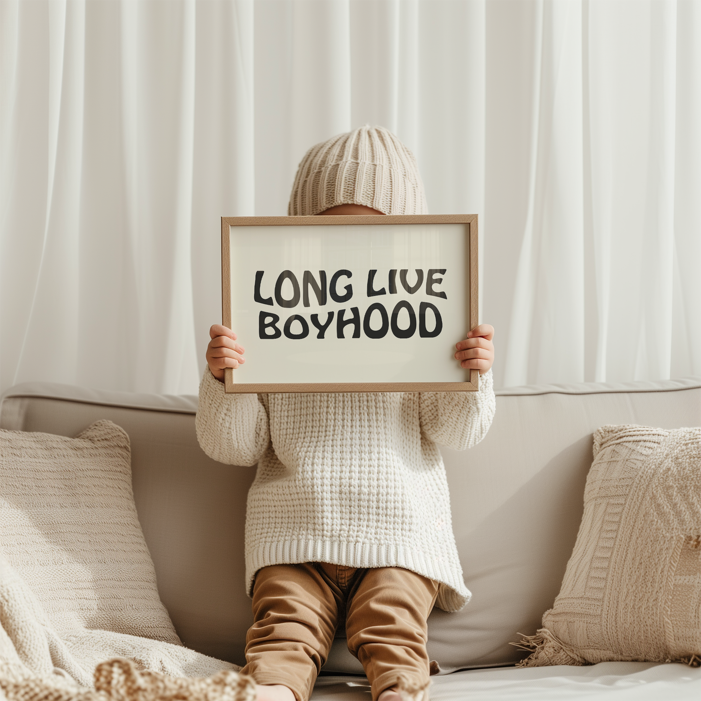 Long Live Boyhood - Black - Art Print Poster boys nursery room