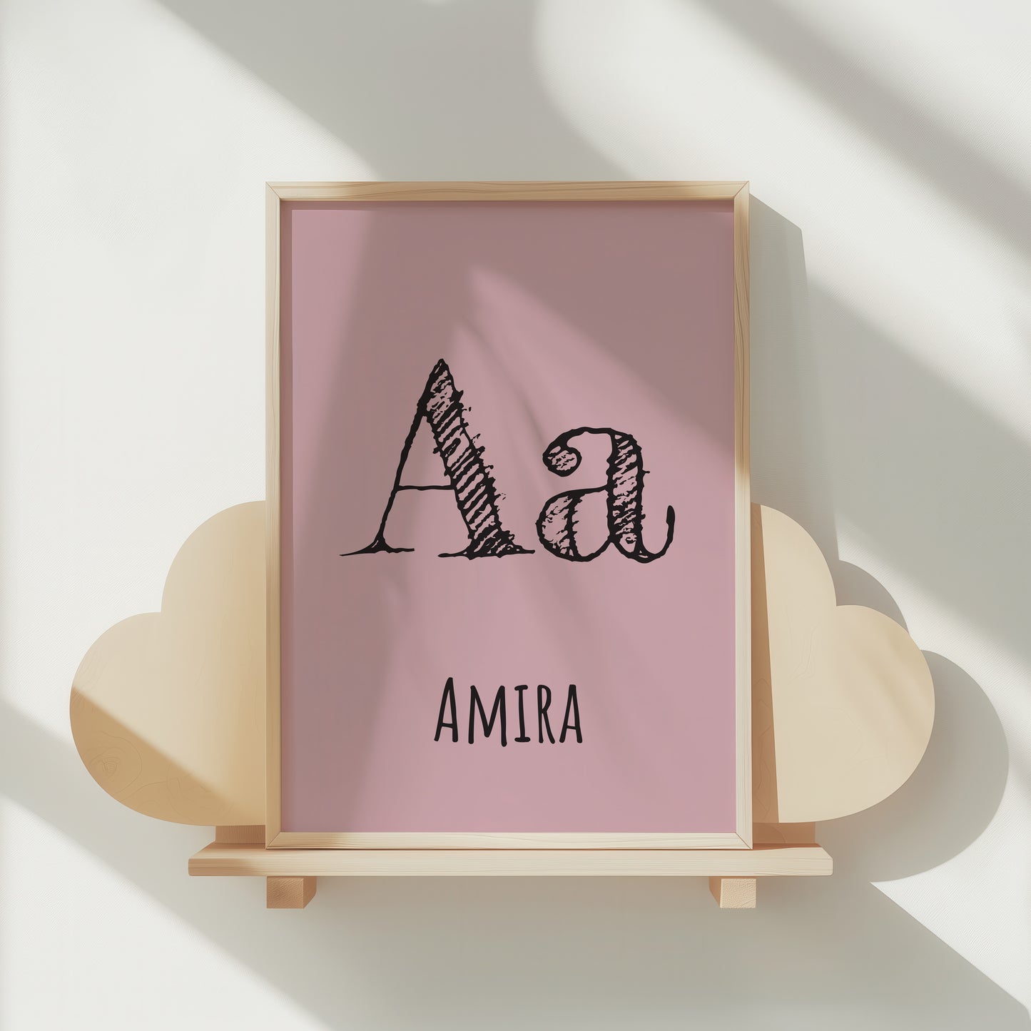 Custom Letter and Name Poster for Kids – A3 Size Personalized Nursery Decor