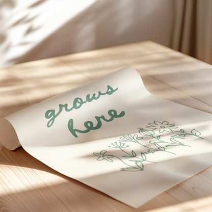 Good Grows Here - Green Art Print Poster