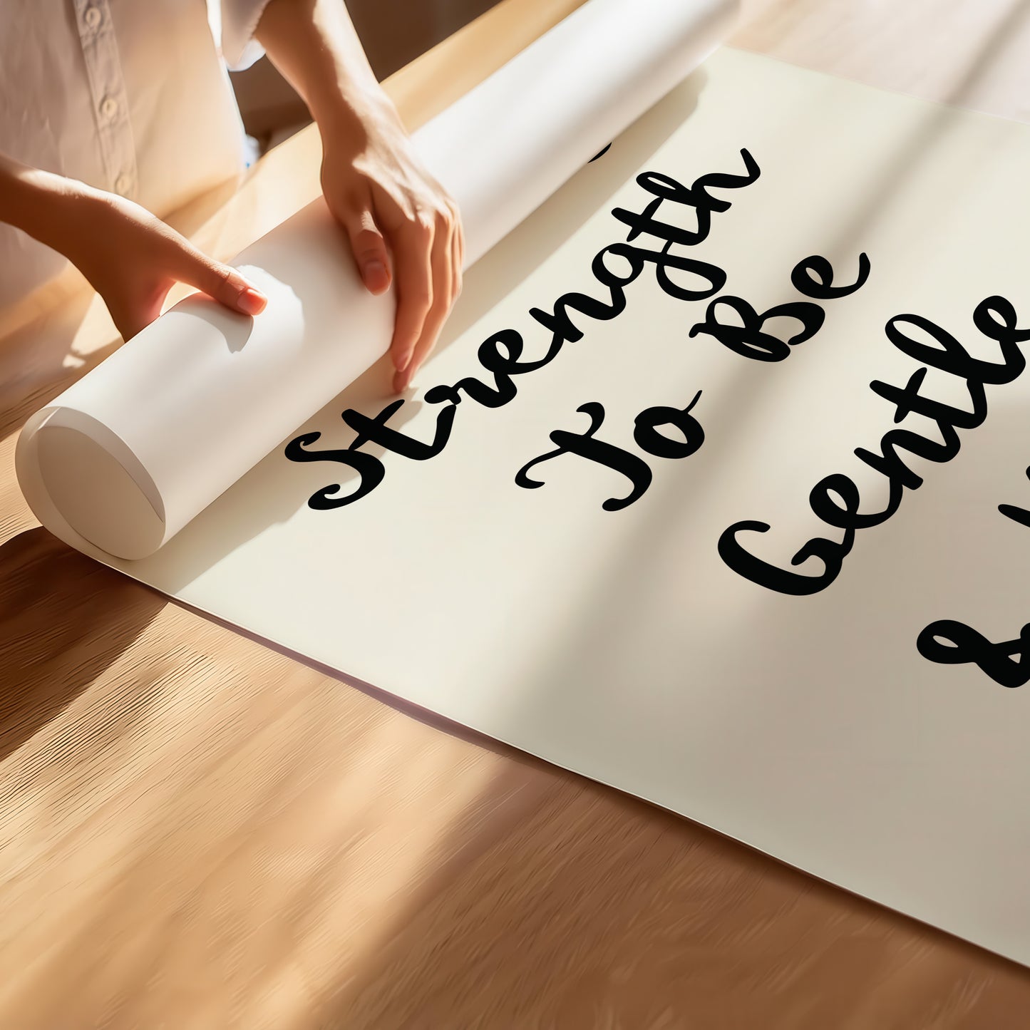 It Takes Strength To Be Gentle & Kind Poster – Inspiring Calligraphy Art Print