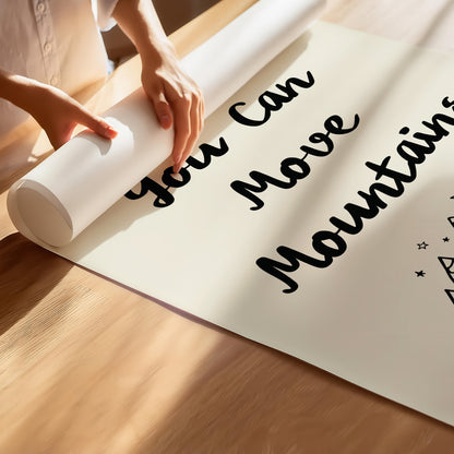 Kid, You Can Move Mountains Inspirational Poster - Empowering Nursery & Kids' Room