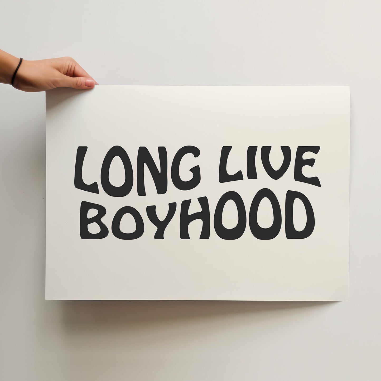 Long Live Boyhood - Black - Art Print Poster boys nursery room