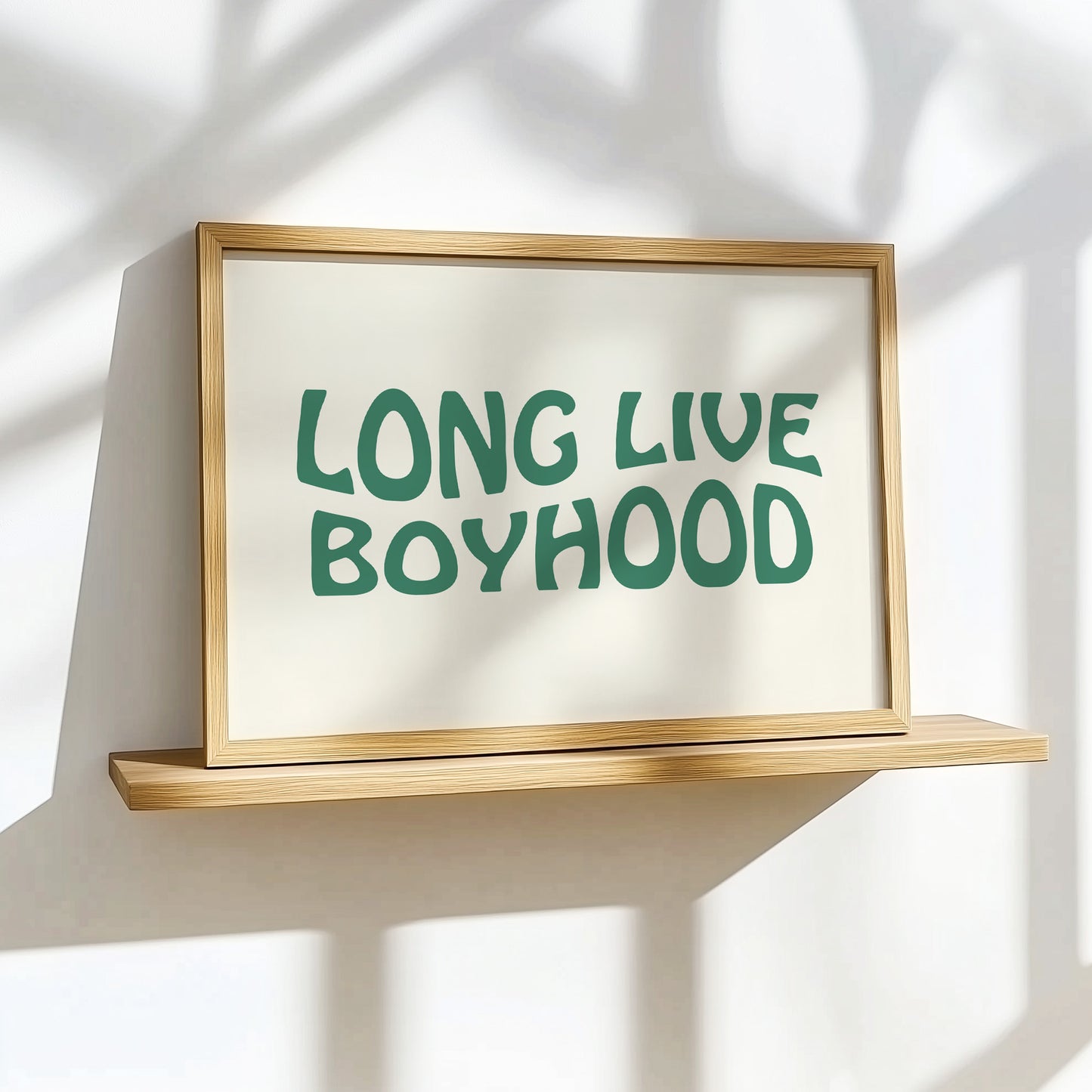 Long Live Boyhood - Green - Art Print Poster boys nursery room