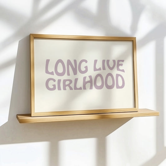 Long Live Girlhood - lilac - Art Print Poster For girls nursery room