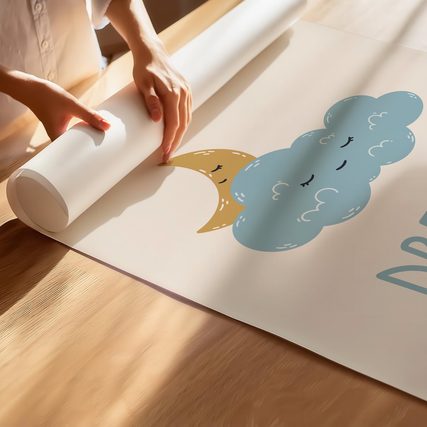 Sweet Dreams Moon and Cloud Poster Art Print